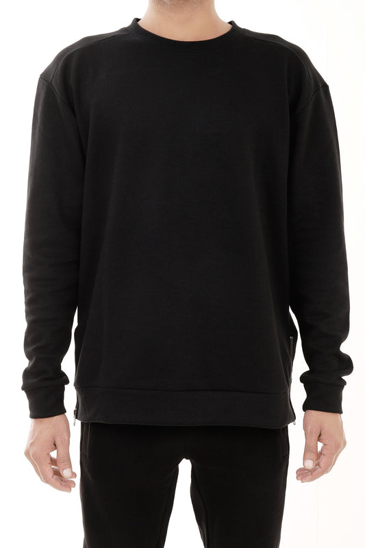 LONG LINE ZIP JUMPER-BLACK & ZIP