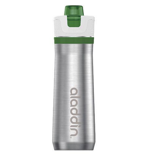 Aladdin Active Hydration Thermavacª Stainless Steel Water Bottle 0.6L Green Ð Leakproof Lid | Double Wall Vacuum Insulated Reusable Water Bottle | Keeps Cold for 10 Hours | BPA-Free | Dishwasher Safe - BBQ DXB