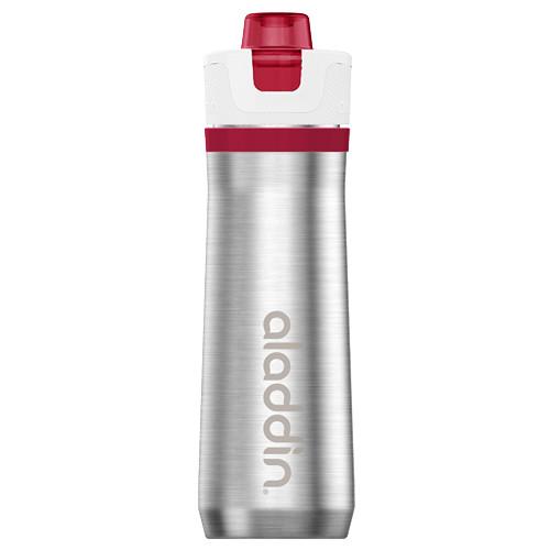 Aladdin Active Hydration Thermavacª Stainless Steel Water Bottle 0.6L Red Ð Leakproof Lid | Double Wall Vacuum Insulated Reusable Water Bottle | Keeps Cold for 10 Hours | BPA-Free | Dishwasher Safe - BBQ DXB