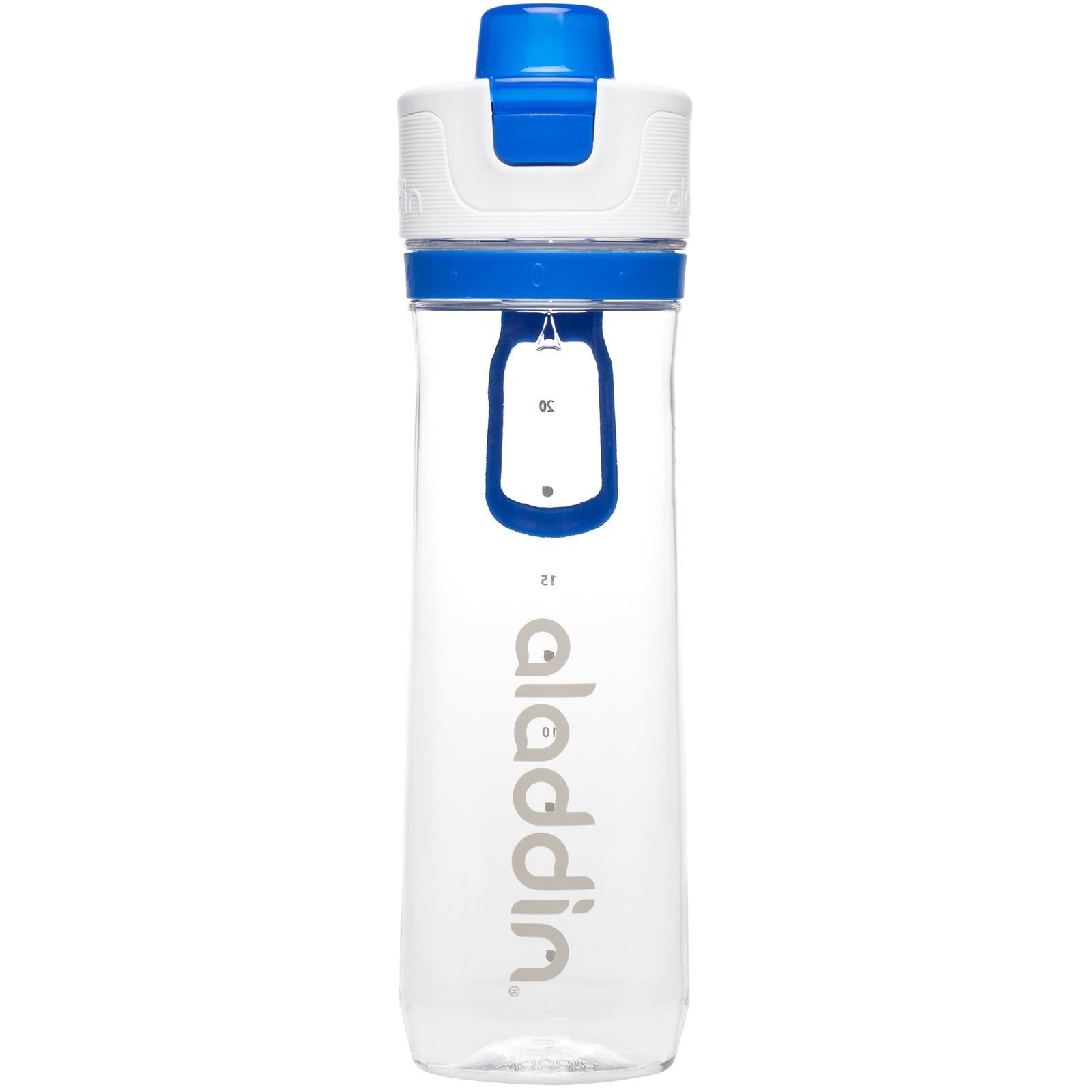 Aladdin Active Hydration Tracker Water Bottle 0.8L Blue Ð One-Hand Push Button Leakproof Lid | Refill Tracker | BPA-Free | Smooth Drinking Spout and Lightweight Finger Loop | Dishwasher Safe - BBQ DXB