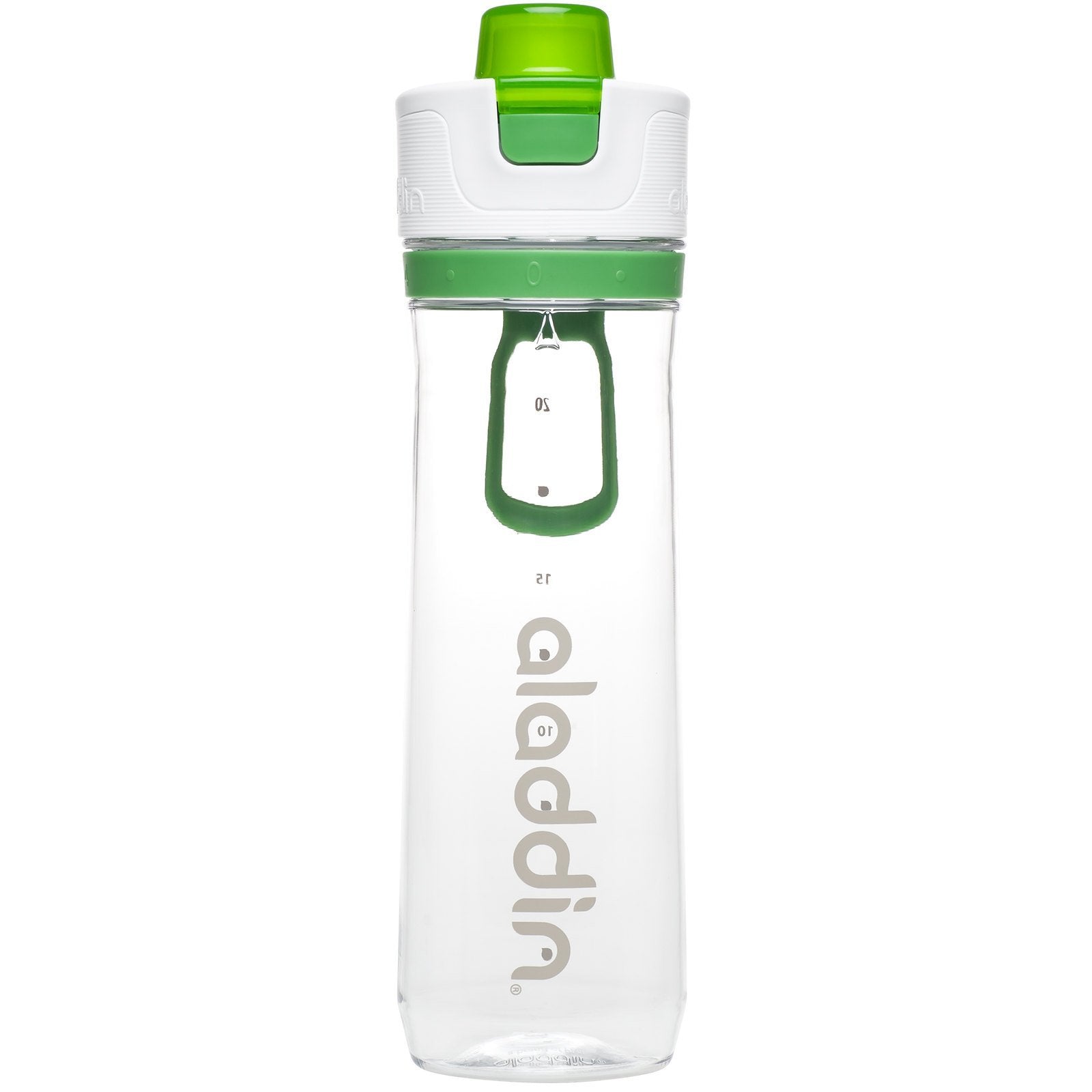 Aladdin Active Hydration Tracker Water Bottle 0.8L Green Ð One-Hand Push Button Leakproof Lid | Refill Tracker | BPA-Free | Smooth Drinking Spout and Lightweight Finger Loop | Dishwasher Safe - BBQ DXB