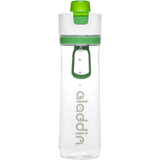 Aladdin Active Hydration Tracker Water Bottle 0.8L Green Ð One-Hand Push Button Leakproof Lid | Refill Tracker | BPA-Free | Smooth Drinking Spout and Lightweight Finger Loop | Dishwasher Safe - BBQ DXB