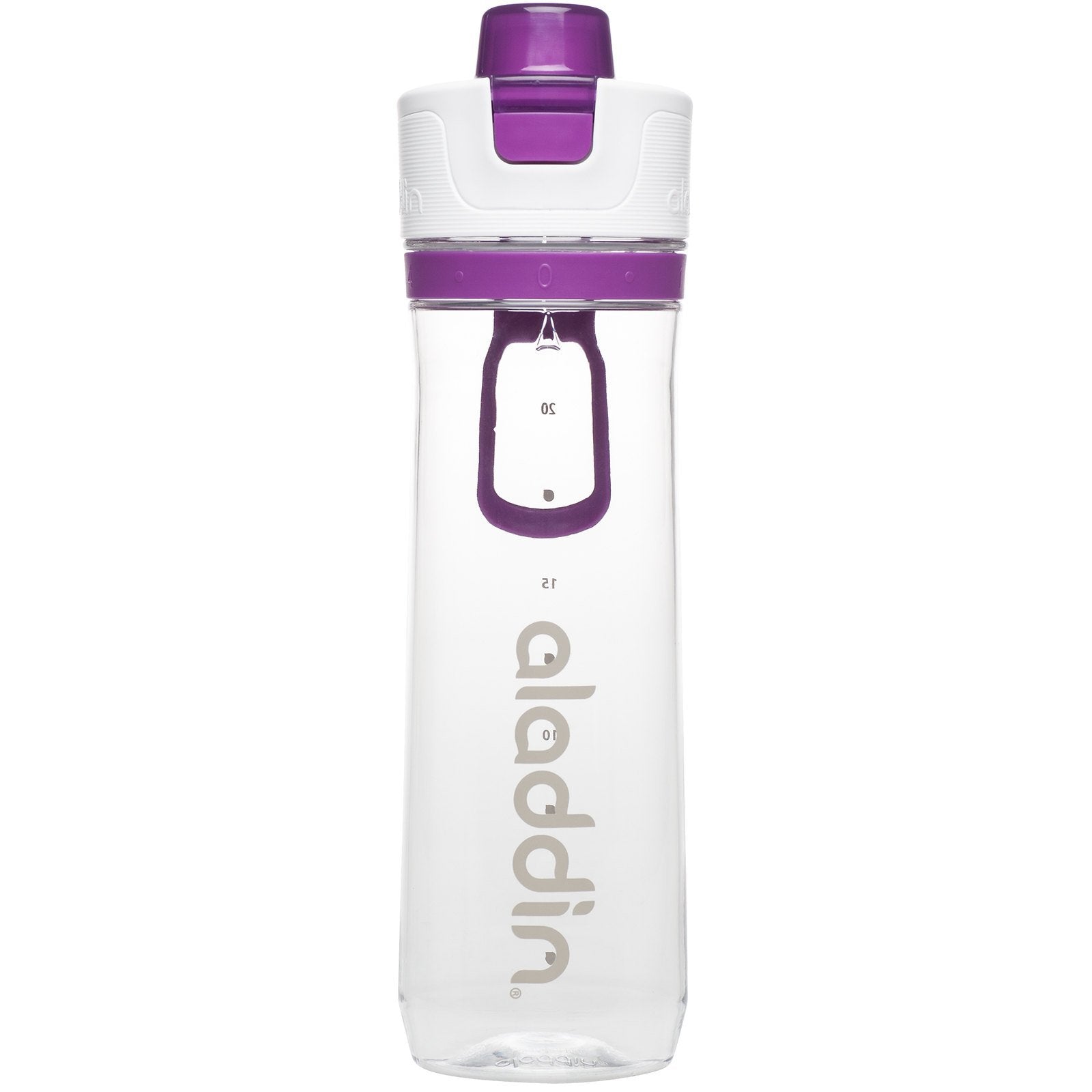 Aladdin Active Hydration Tracker Water Bottle 0.8L Purple Ð One-Hand Push Button Leakproof Lid | Refill Tracker | BPA-Free | Smooth Drinking Spout and Lightweight Finger Loop | Dishwasher Safe - BBQ DXB