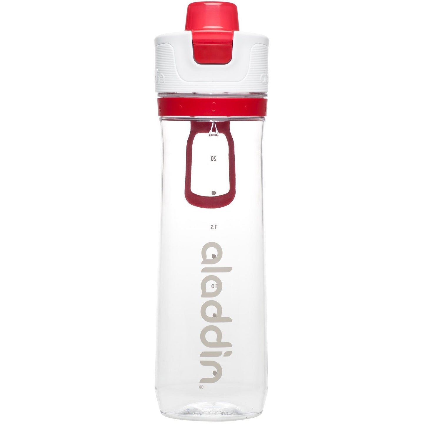 Aladdin Active Hydration Tracker Water Bottle 0.8L Red Ð One-Hand Push Button Leakproof Lid | Refill Tracker | BPA-Free | Smooth Drinking Spout | Lightweight Finger Loop | Dishwasher Safe - BBQ DXB