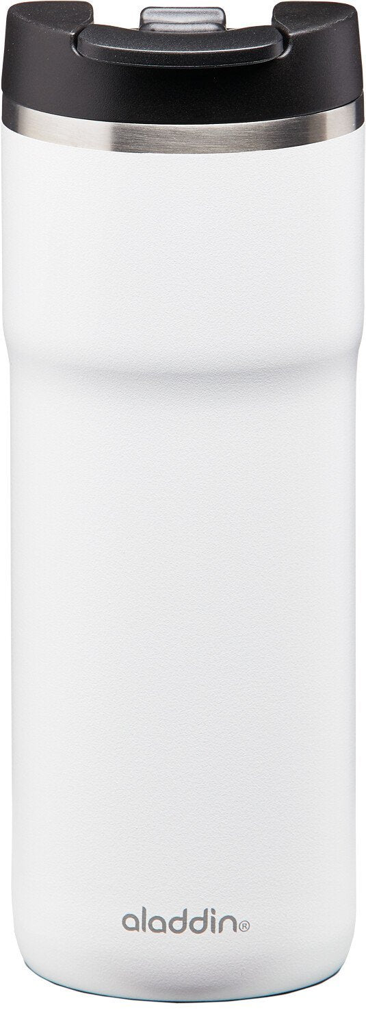 Aladdin Barista Java Thermavacª Leak-Lockª Thermavac Stainless Steel Travel Mug 0.47L Snowflake White Ð Leakproof | Double Wall Vacuum Cup | Keeps Hot for 4 Hours | BPA-Free | Dishwasher Safe - BBQ DXB